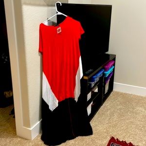 Orange , white and black solid long dress